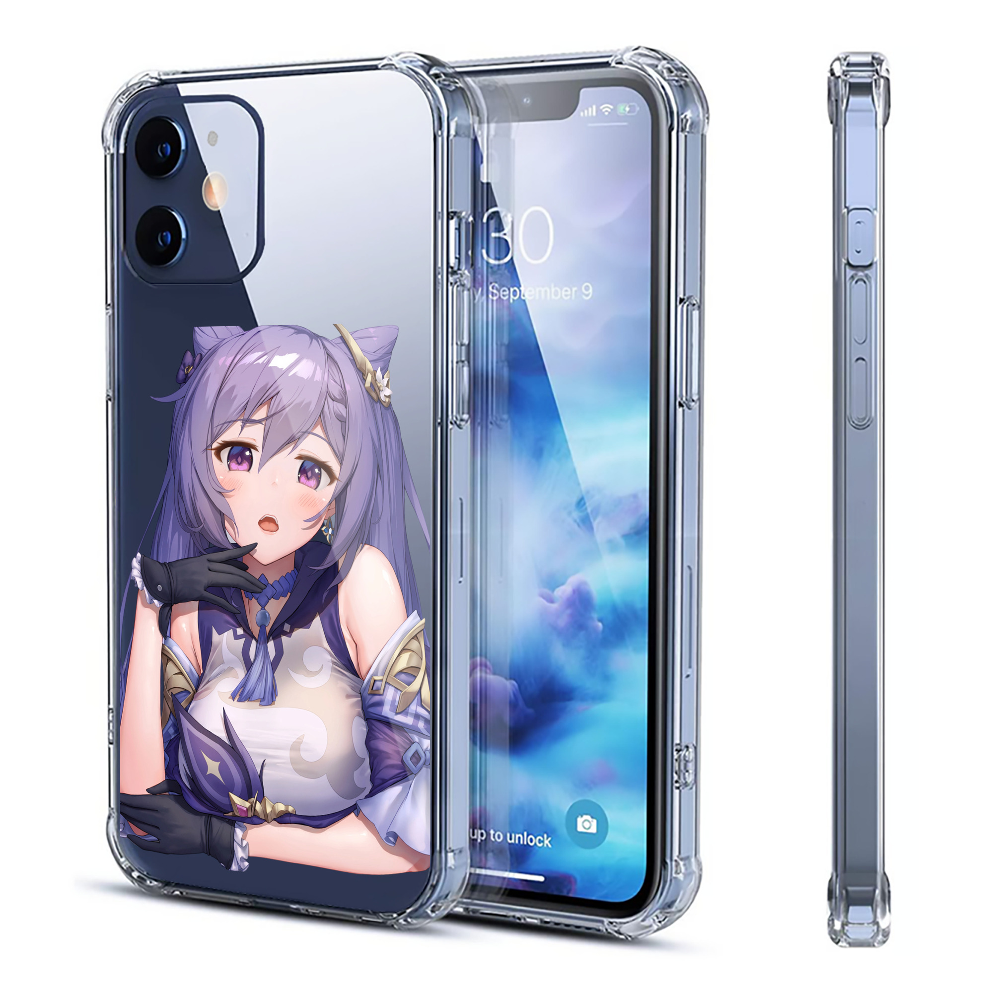 げんし神 刻晴 こくせい genshin Kokusei 【iPhone 12シリーズ対応】透明スマホケース（クリアソフトケース）